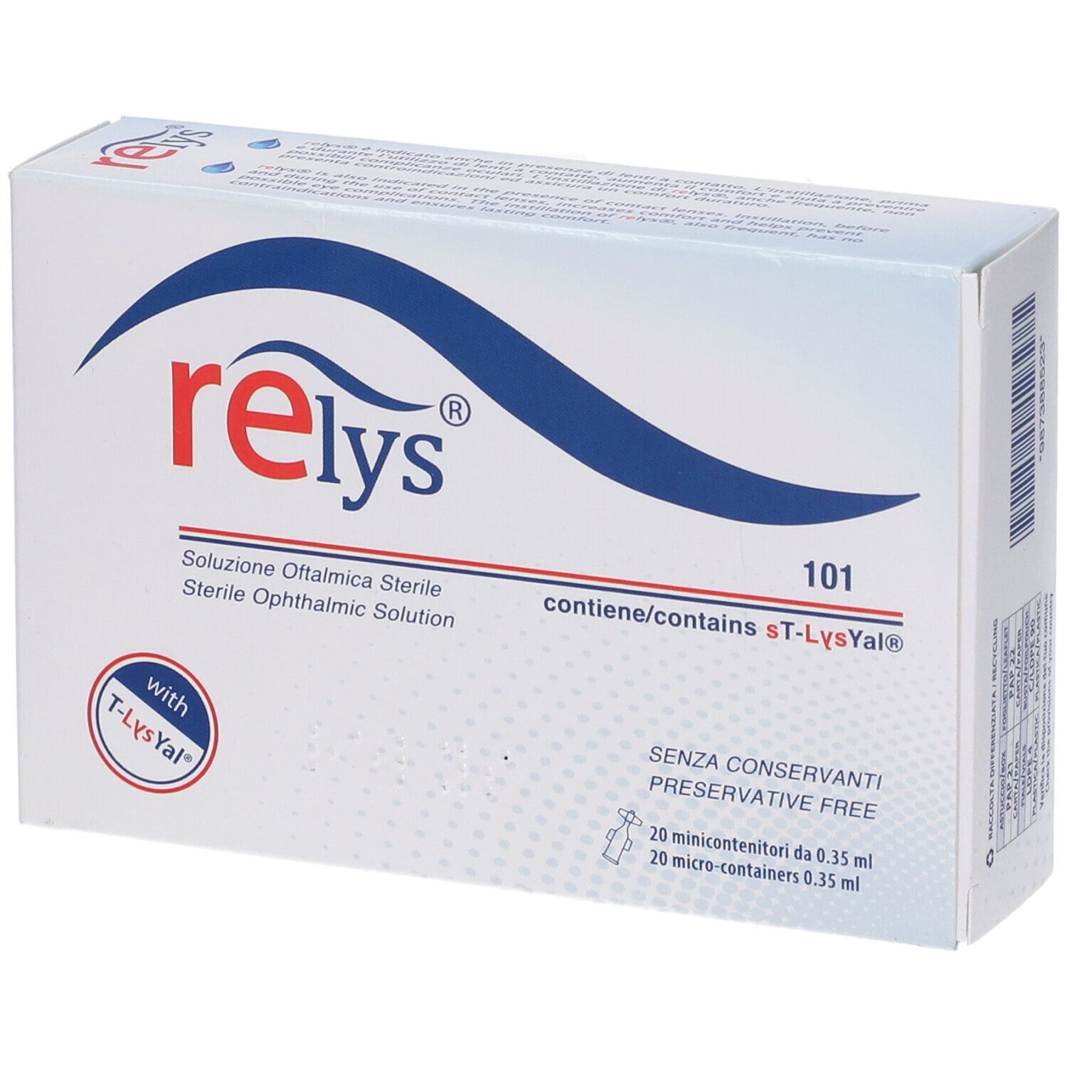 Relys Monodose Soluzione Oftalmica 20 Minicontenitori Da 0,35 Ml Senza
