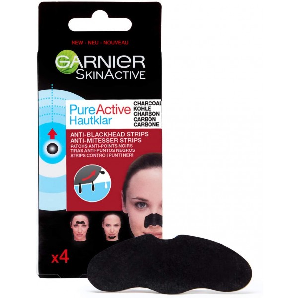 GARNIER SKIN ACTIVE CEROTTI CONTRO PUNTI NERI OSTINATI 4PZ.ARRICCHITA CON CARBONE VEGETALE