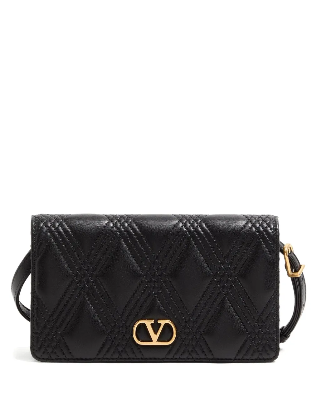 Valentino Garavani QUILTIE 67 MINI SHOULDER BAG IN QUILTED NAPPA LEATHER - Nero