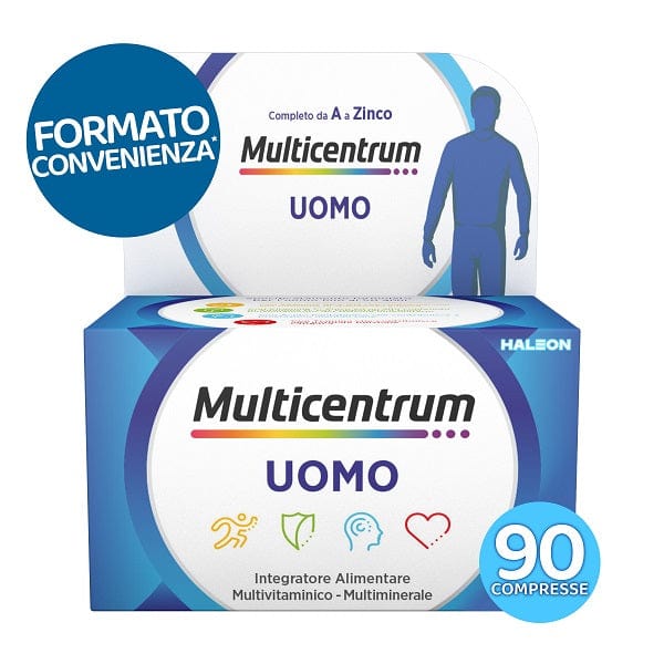 Multicentrum Multicentrum Uomo Integratore Alimentare Multivitaminico Completo Per Uomini Fino Ai 50 Anni Formato Convenienza 90 Compresse