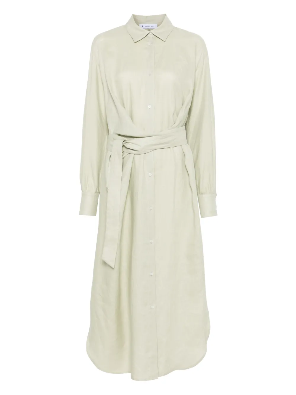 Manuel Ritz linen maxi shirt dress - Verde