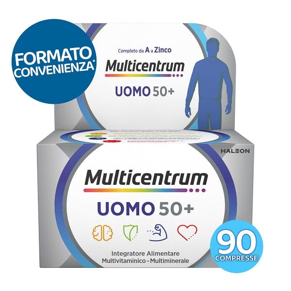Multicentrum Multicentrum Uomo 50+ Integratore Alimentare Multivitaminico Completo Per Uomini Oltre 50 Anni Formato Convenienza 90 Compresse