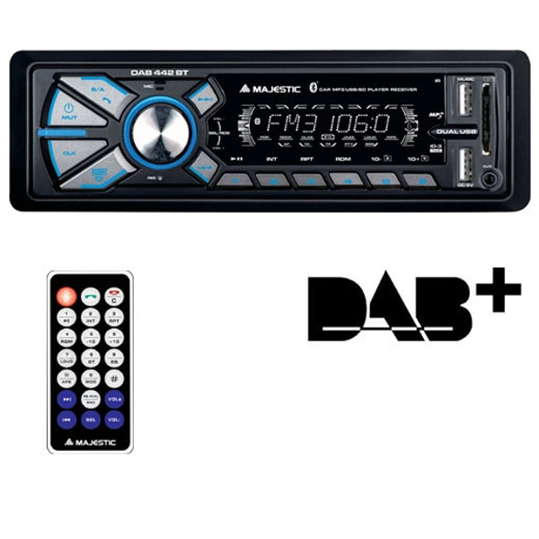 New Majestic DAB-442 BT Autoradio Dab Plus con usb, bluetooth, aux, memory card Nero 180 W Bluetooth