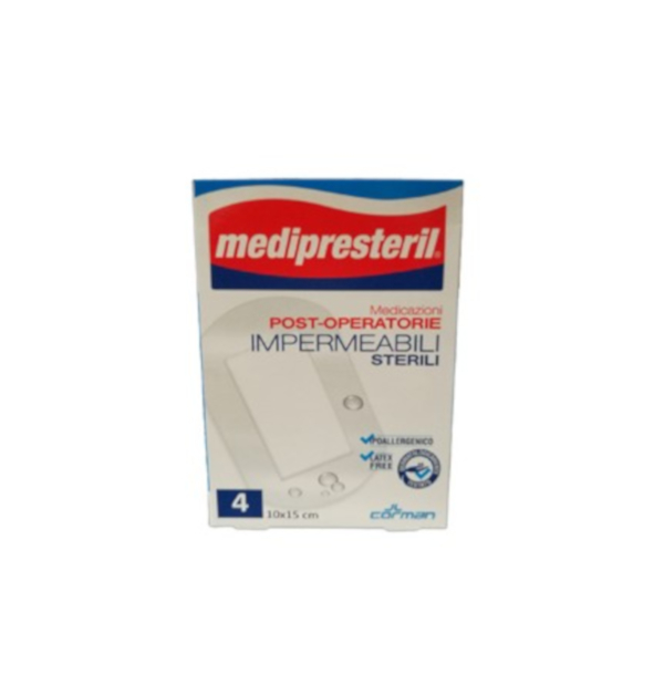 Medipresteril Medicazioni Post Operatorie Impermeabili Sterili 10X15cm 4 Pezzi