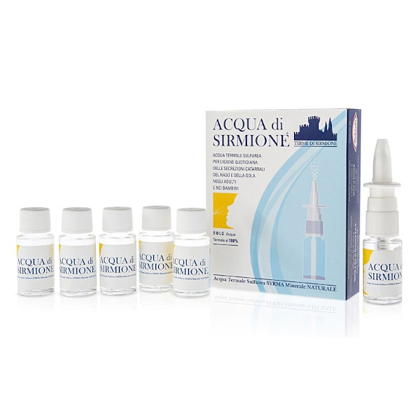 Acqua Di Sirmione - Acqua Termale Sulfurea Per Il Naso Chiuso - 6 Flaconcini Da 15ml Con Nebulizzatore