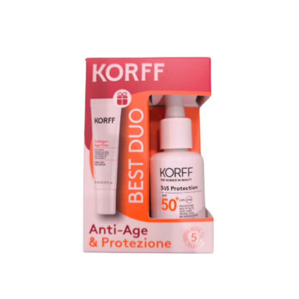 Korff 365 Protection Kit Siero Viso Spf50+ 30 Ml + Collagen Age Filler Siero Viso 10 Ml