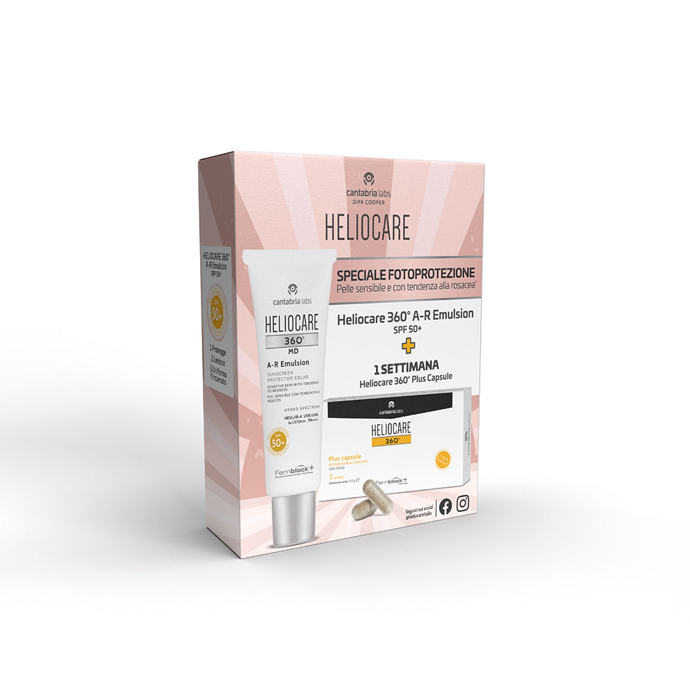 Heliocare 360 Ar Emulsion Spf50+ 50 Ml + Heliocare 360 Plus 7 Capsule Campione