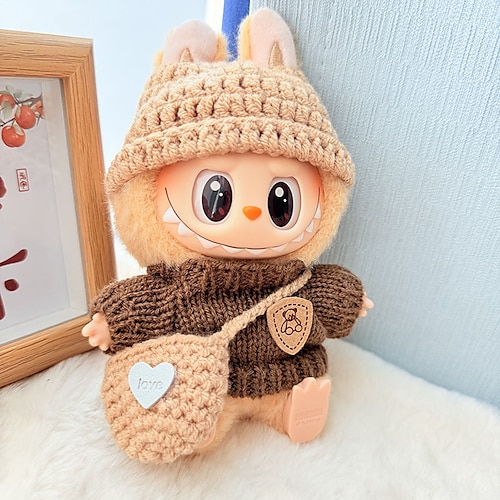 Set di vestiti per Labubu da 17 cm (senza bambola) per accessori Labubu da 17 cm, adatti a vestiti carini per vestire Labubu in uno stile unico.