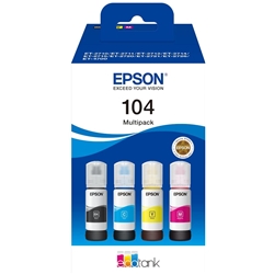 Originale Flacone Epson 104 EcoTank-inkjet-4 colori-conf. 4-C13T00P640