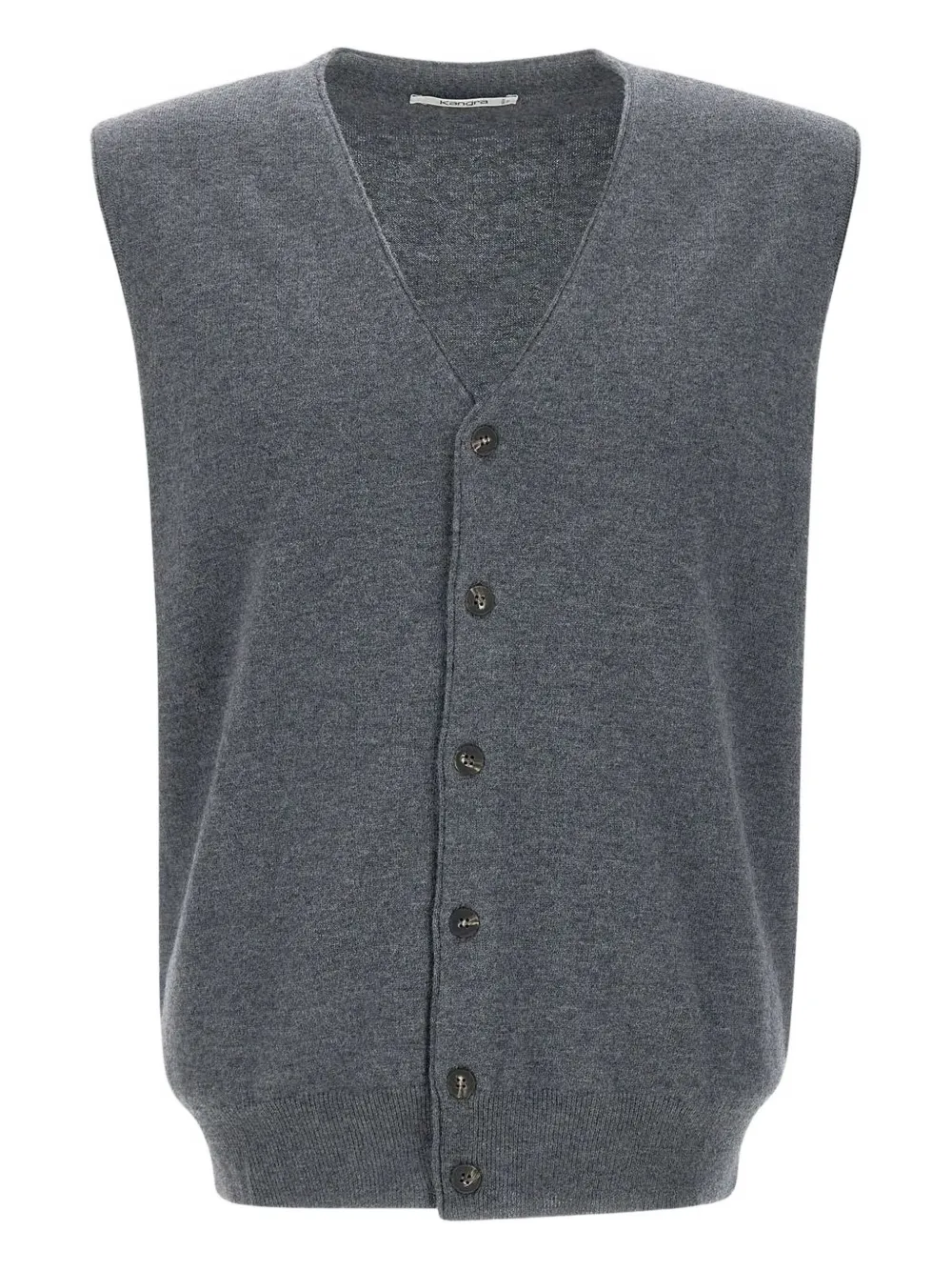 Kangra wool sleeveless cardigan - Grigio
