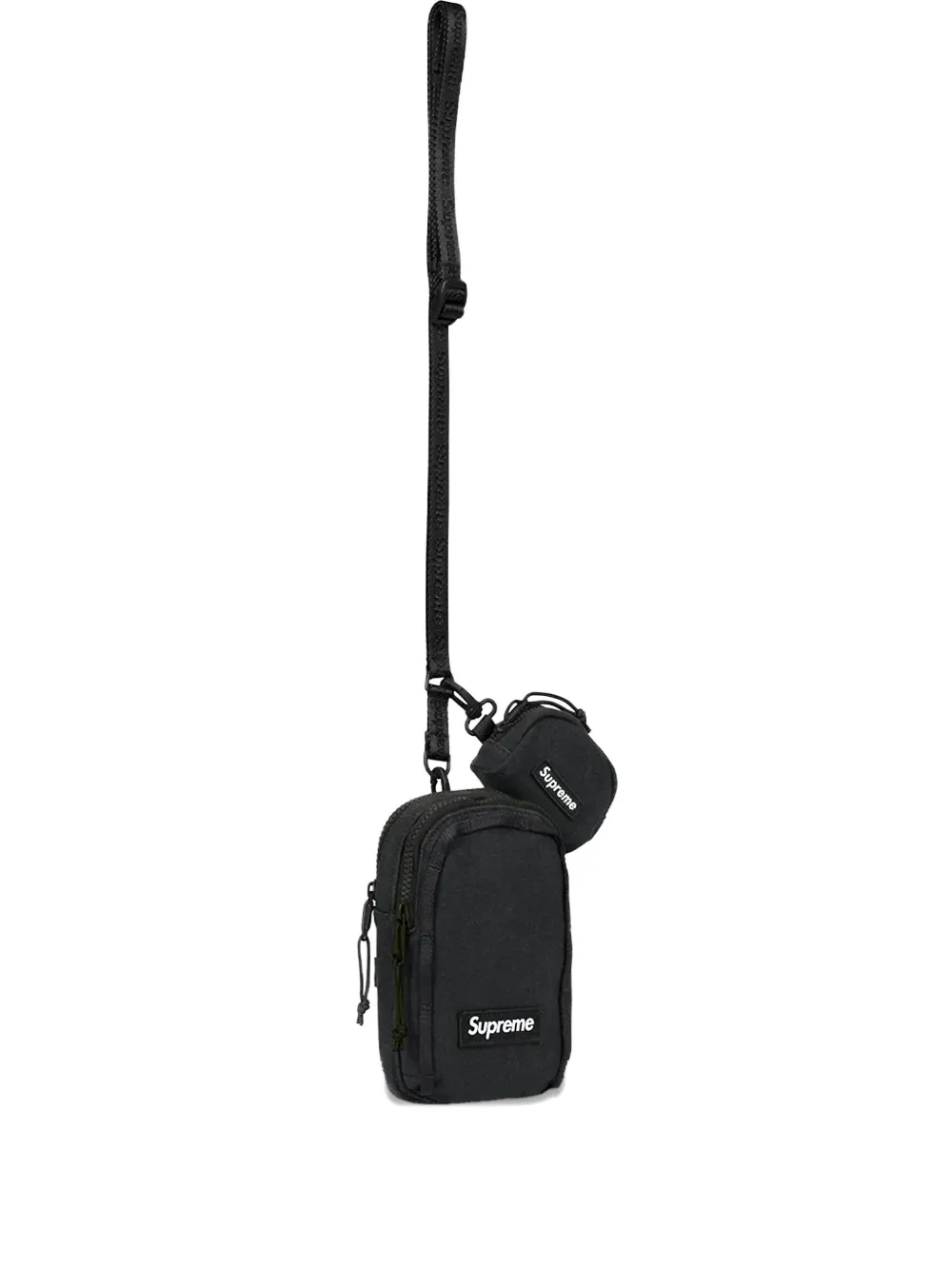 Supreme logo-patch "Black" cross body bag - Nero