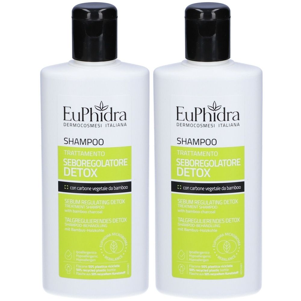 Euphidra Shampoo Seboregolatore Detox Set da 2 2x200 ml