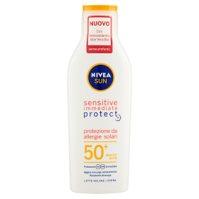 Nivea Sun Sensitive Immediate Protect Latte Solare Spf 50+ 200 ml - -