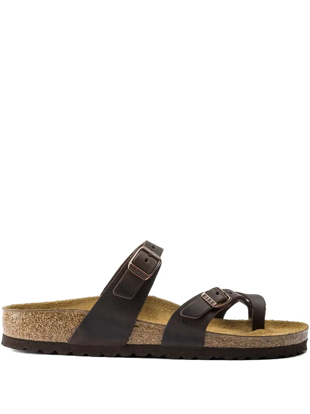 Birkenstock Mayari double buckle slide sandals - Marrone