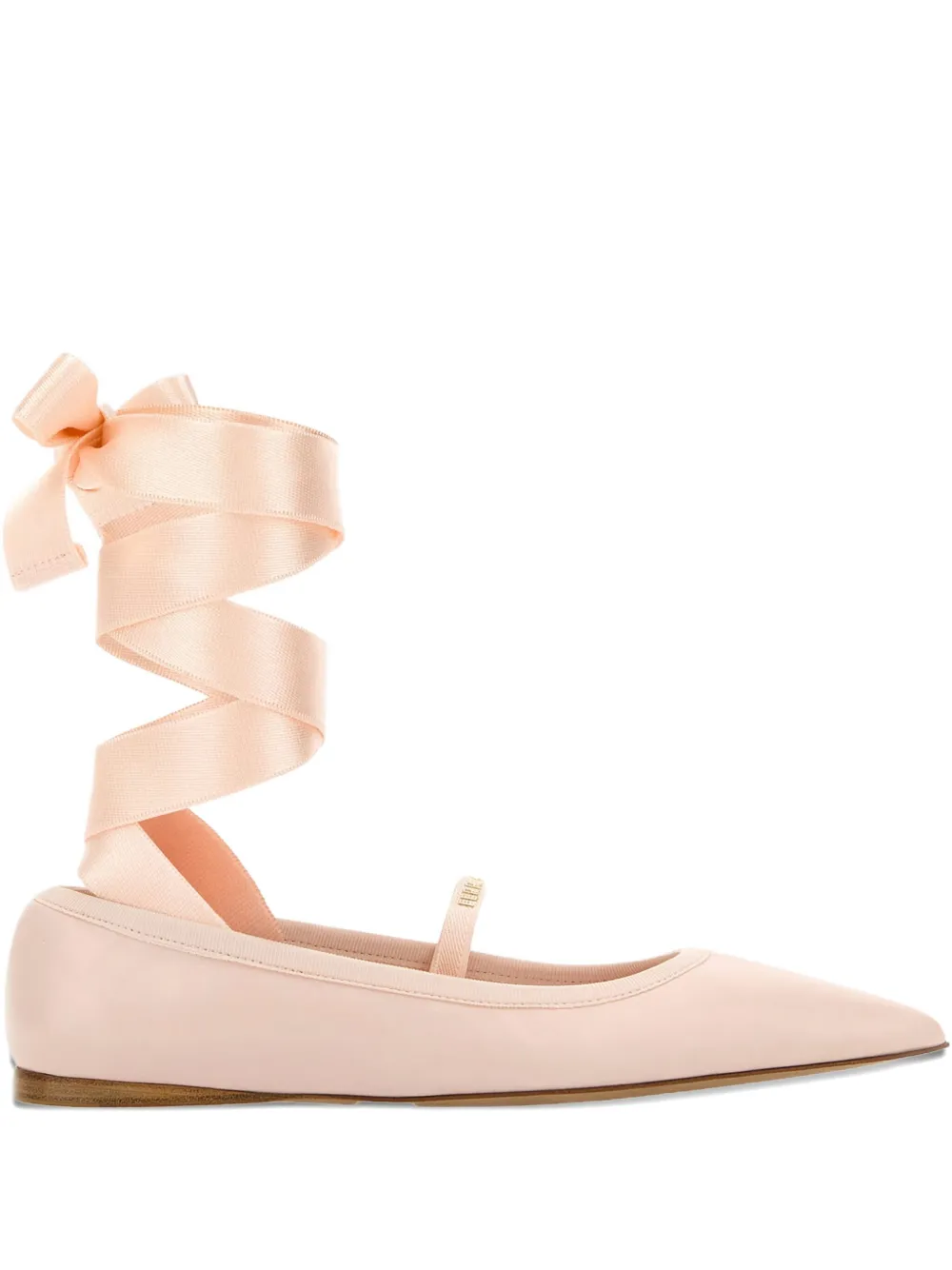 Ferragamo ankle-ribbon ballet flats - Rosa