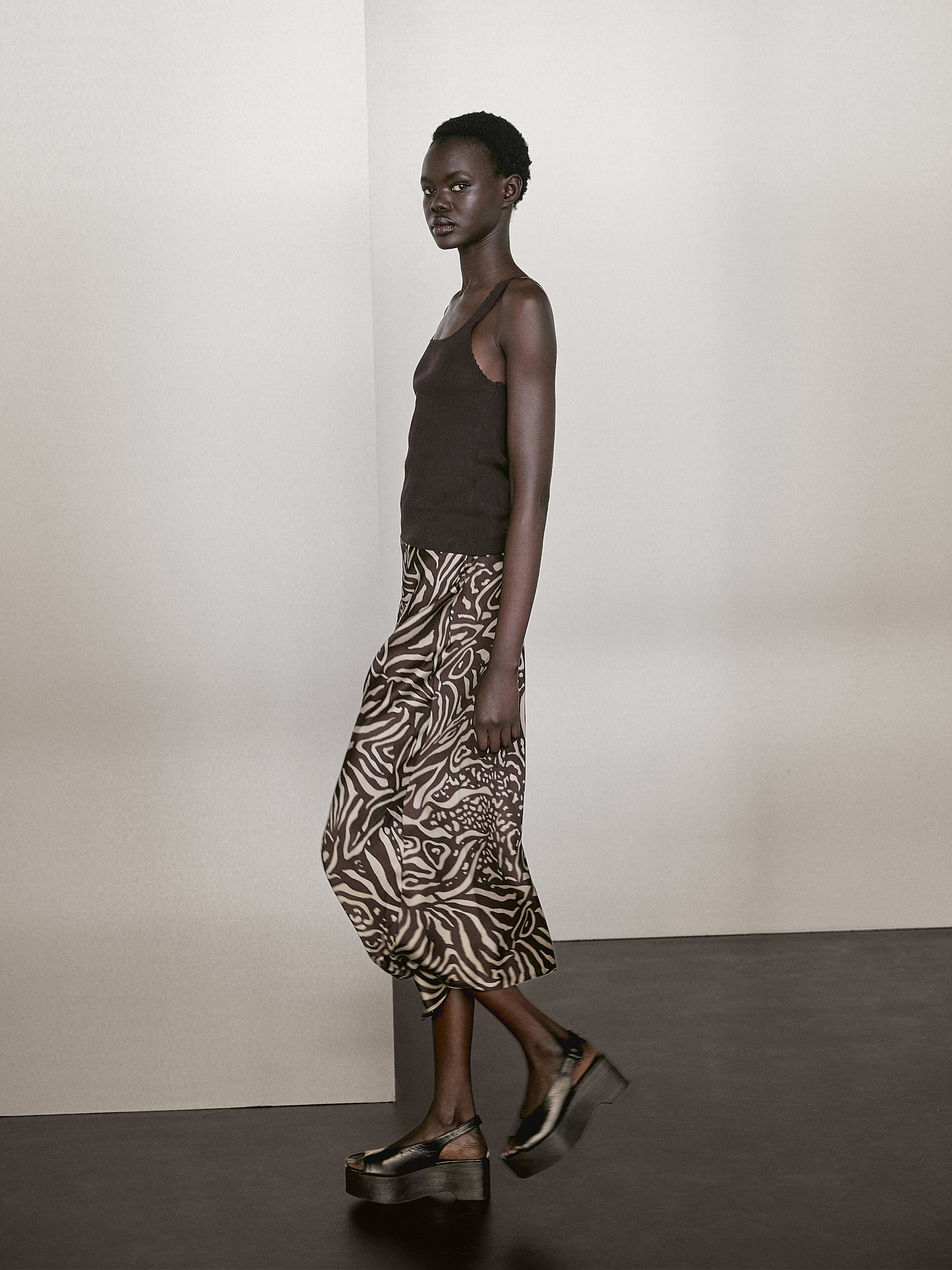 Fluid Midi Skirt - Viola - L - Massimo Dutti - Femminile
