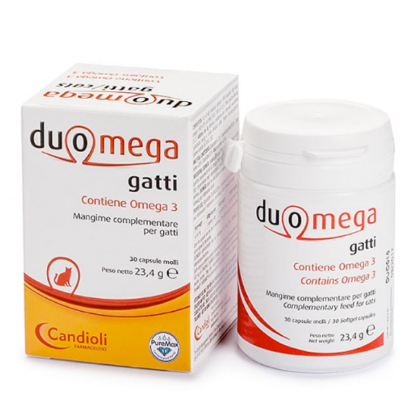 Candioli pharma duomega gatti per il benessere generale capsule molli - 30 capsule da 500 mg - 1° ordine? scegli lo sconto bzr5 / bzr20 + 200 punti fe