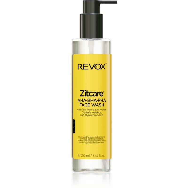 Revox B77 Zitcare Aha Bha Pha Face Wash Gel Detergente Delicato Con Effetto Esfoliante 250 Ml