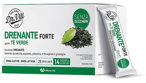 Dr Viti Drenante Forte Te Verde 28 Stick Pack Senza Zuccheri