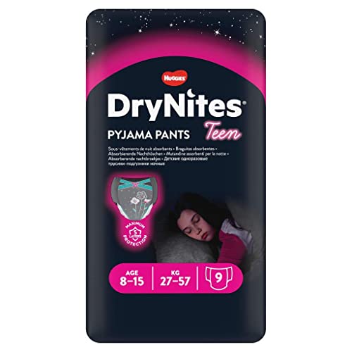 Huggies - Huggies Dry Nites 8-15 Anni Ragazza Pigiama Pantaloni - 9 Pezzi