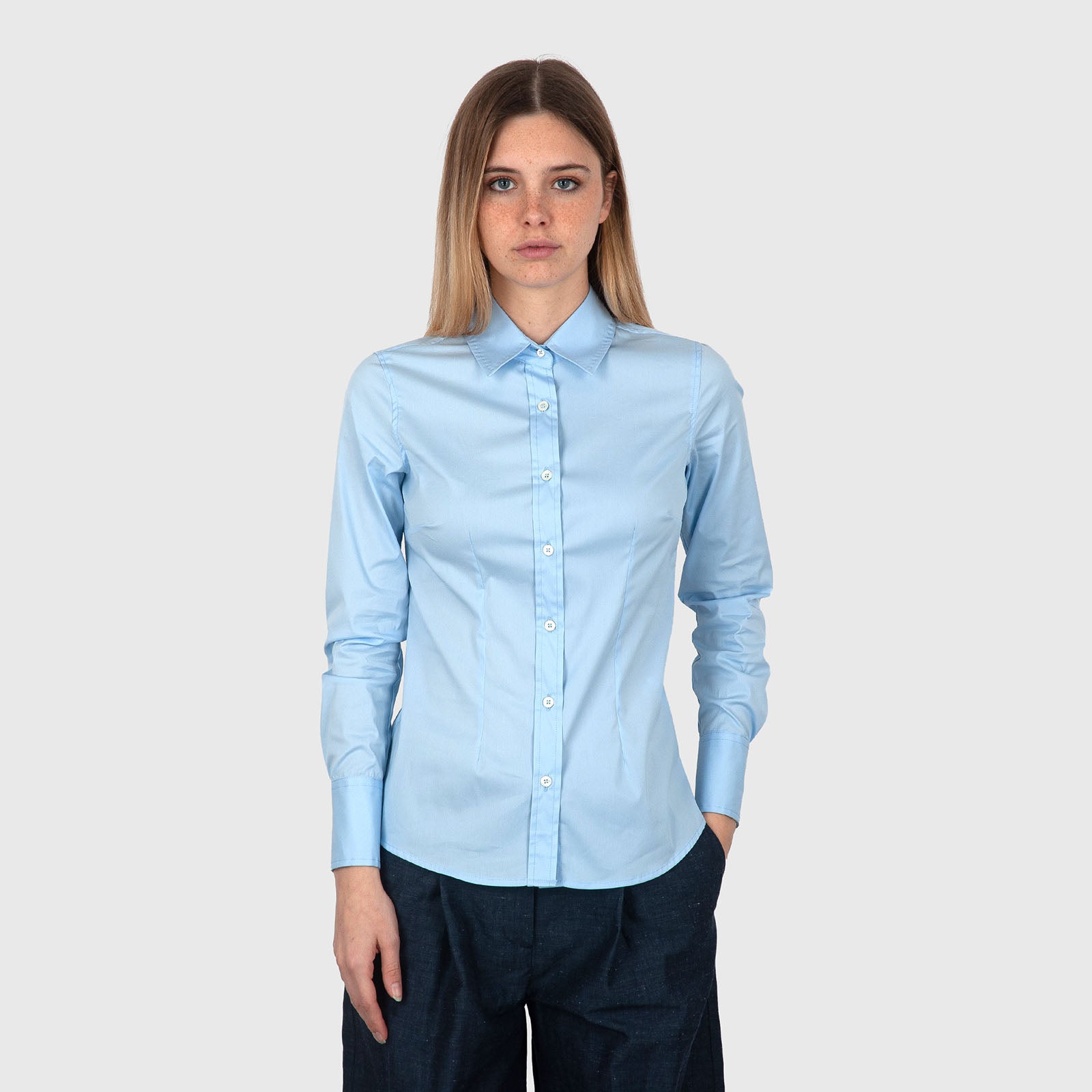Grifoni Camicia Slim Azzurro Donna