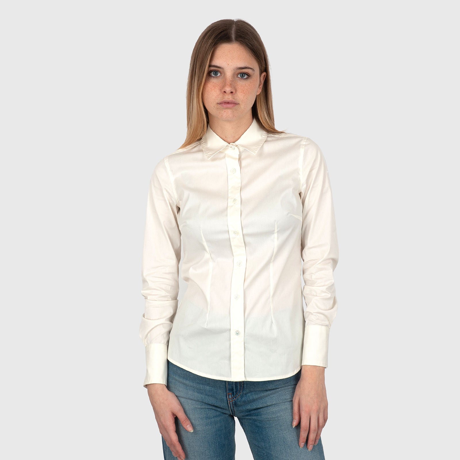 Grifoni Camicia Slim Panna Donna