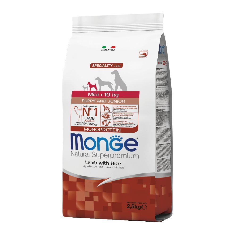 Monge Natural Superpremium Agnello con Riso Puppy & Junior 2500 g Mang