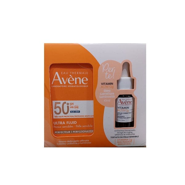 Avene Eau Thermale Solare Ultra Fluid Spf 50+ + Vitamin Activ Cg Siero 10 Ml