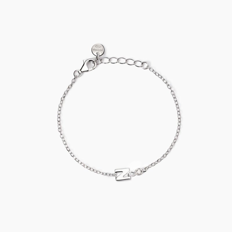 Bracciale Neonato Lettera N Diamante Lab-Grown Mabina