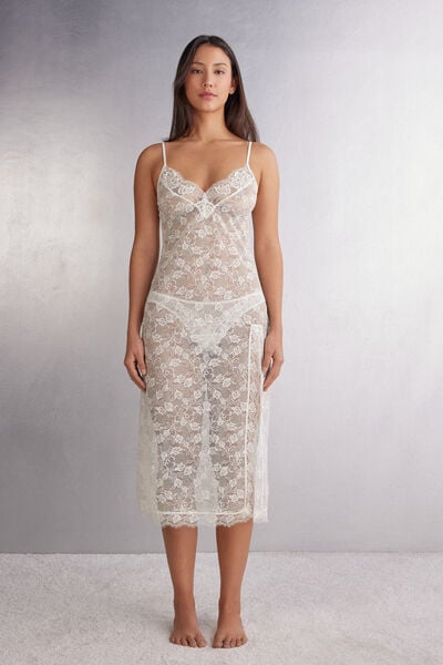 Intimissimi Sottoveste Lunga in Pizzo The Simplest Pleasures Donna Avorio Taglia L