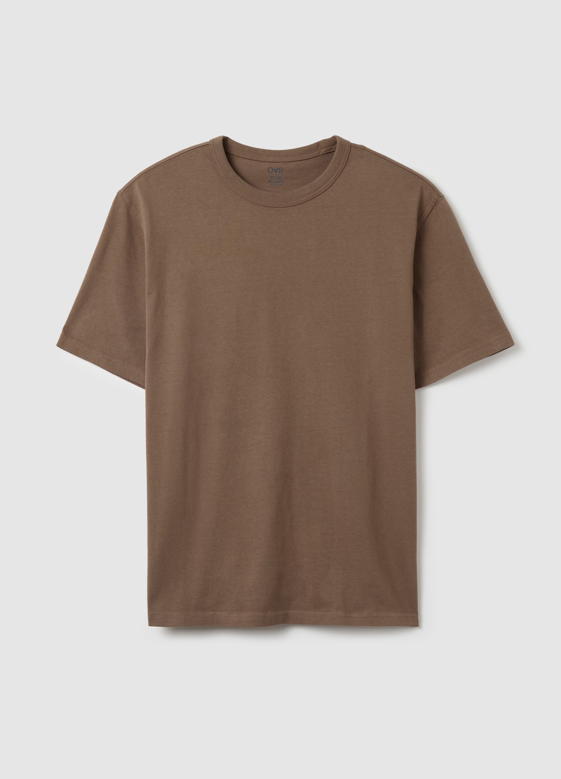 OVS , T-shirt Relaxed Fit Scollo Rotondo, Uomo, Marrone, Taglia: M