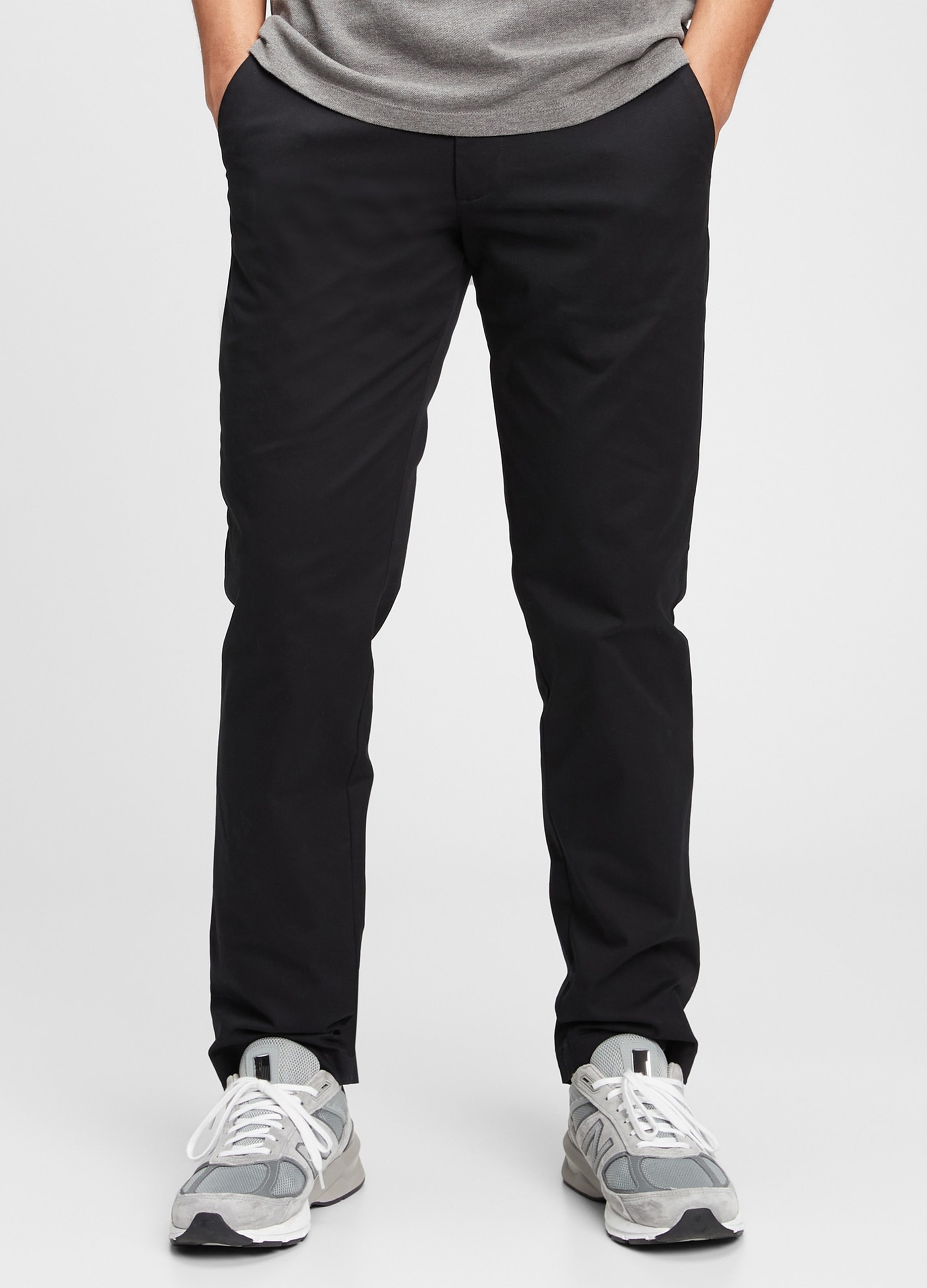 GAP, Pantaloni Chino Straight Fit In Cotone Stretch, Uomo, Nero, Taglia: 36 x 34