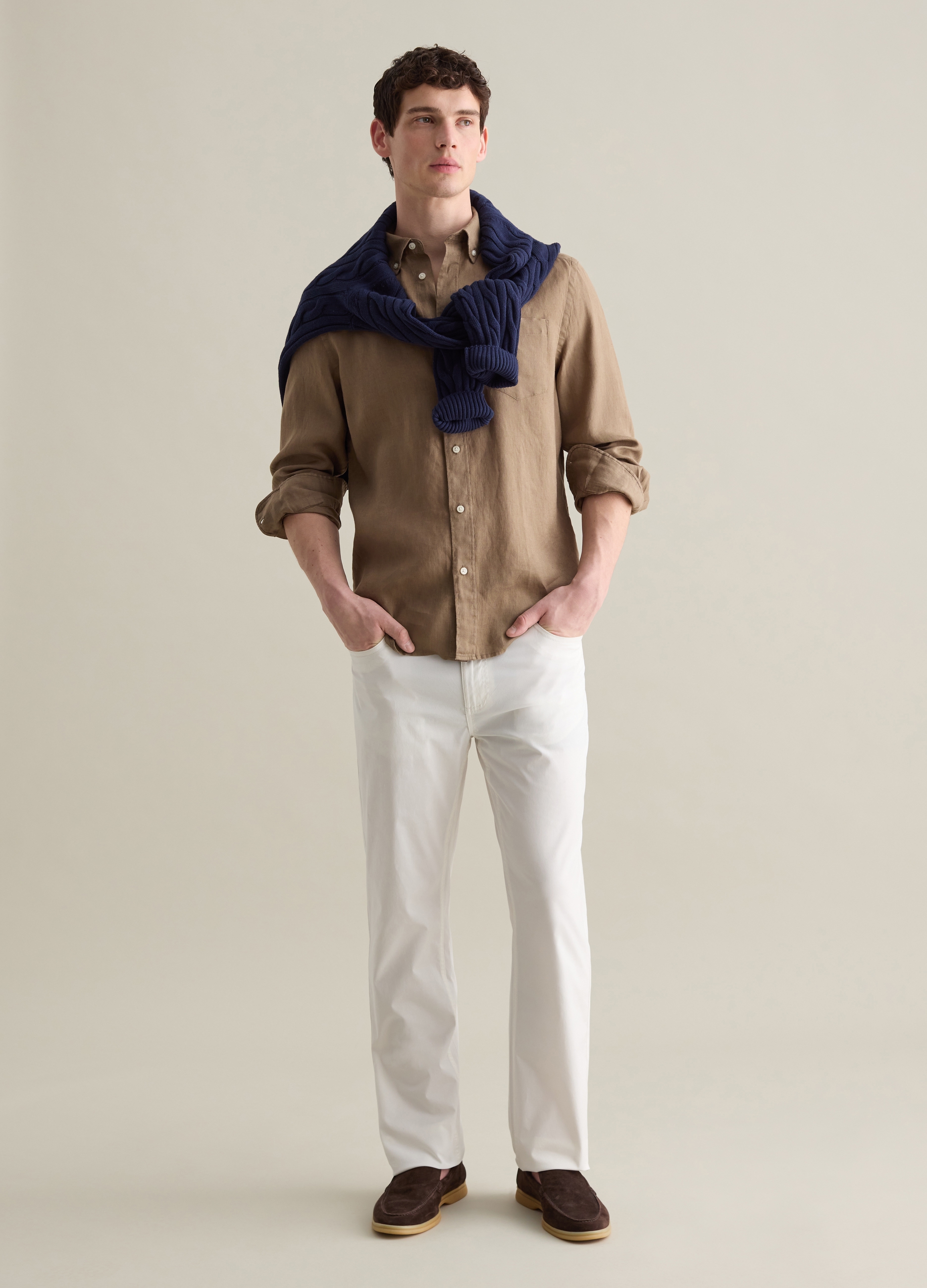 PIOMBO, Pantaloni Bianchi Chino Cinque Tasche In Cotone Stretch, Uomo, Bianco, Taglia: 52