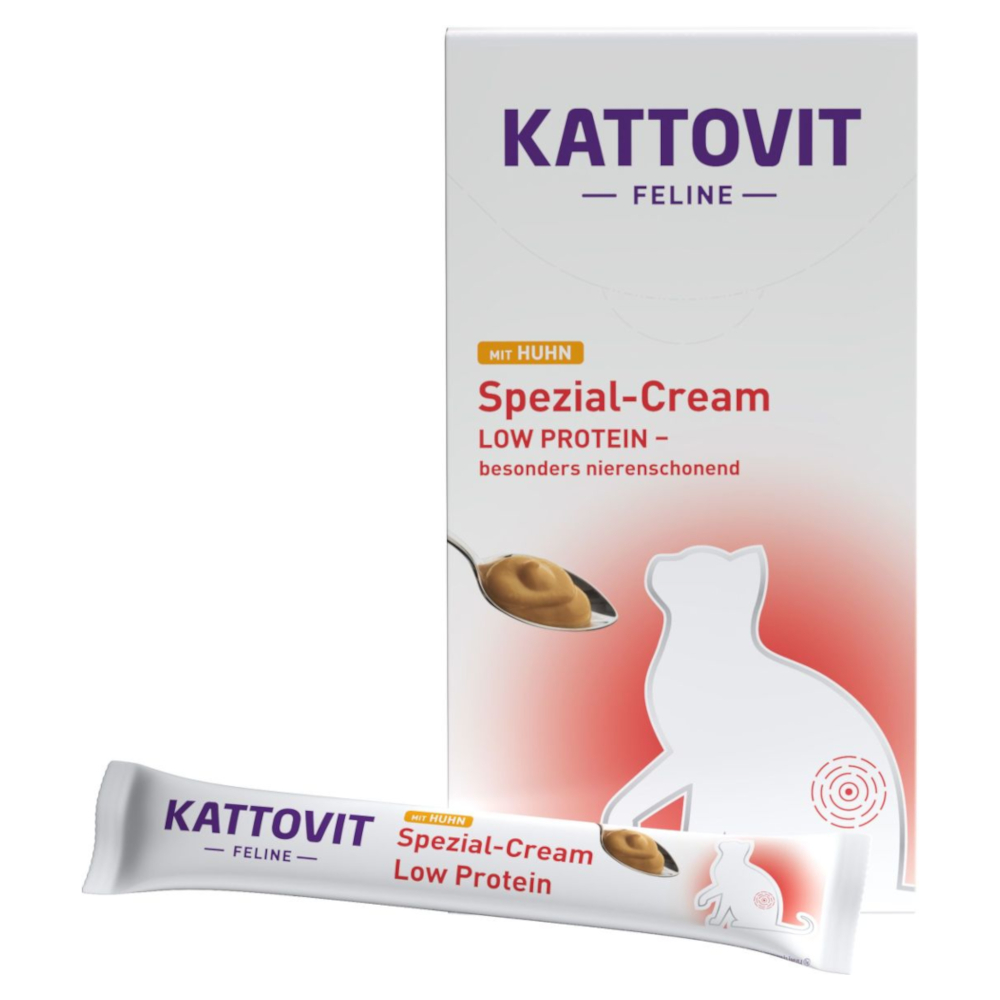 Kattovit Spezial-Cream Low Protein umido per gatti - 6 x 15 g con Pollo