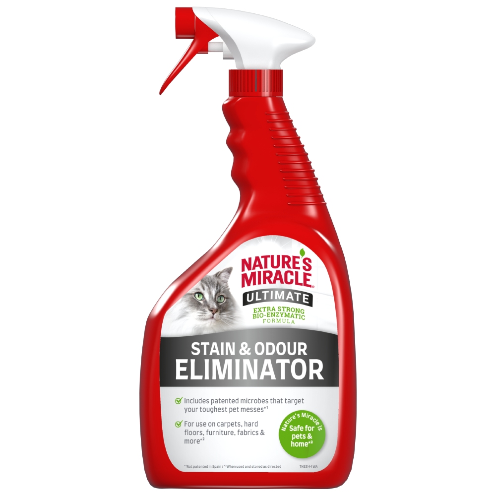 Spray Nature's Miracle Ultimate Cat Stain & Odour Remover (Rimuovi macchie e odori di gatto) - 946 ml