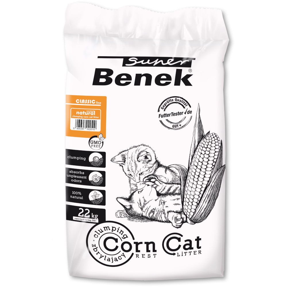 Lettiera Super Benek Corn Cat Natural - 35 L (ca. 22,5 kg)