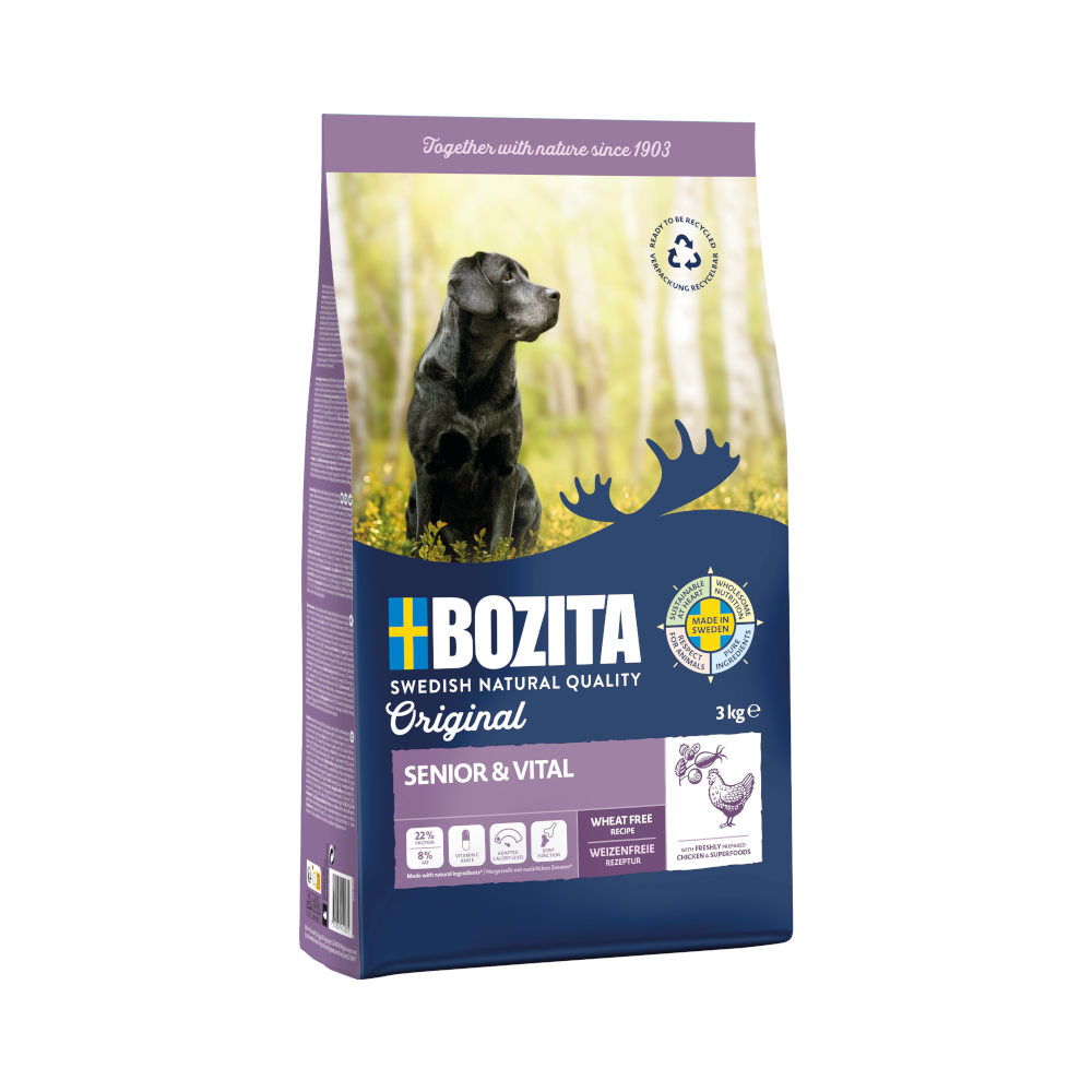 Bozita Original Senior & Vital con Pollo - senza frumento Crocchette per cane - 3 kg