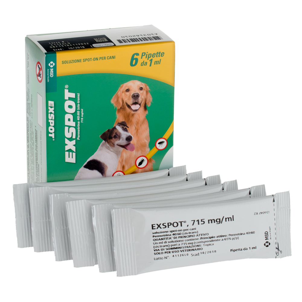 Exspot Spot-on per cani - 6 pipette da 1 ml (cani < 15 kg)