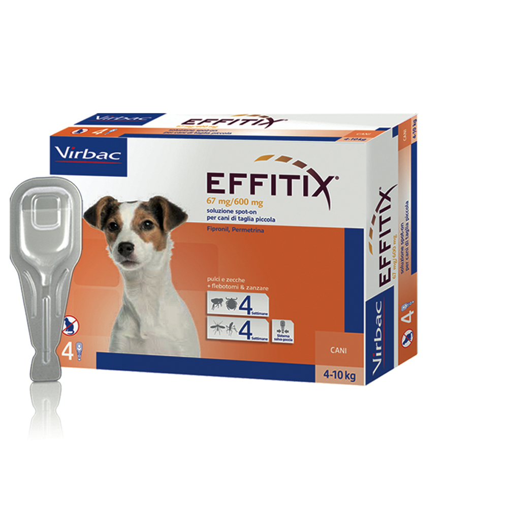 Effitix Spot-on per cani - 4 pipette, peso 4-10 kg (1,1 ml)