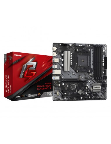 ASROCK MB AMD B550, B550M PHANTOM GAMING 4, AM4, 4 DDR4, Micro ATX