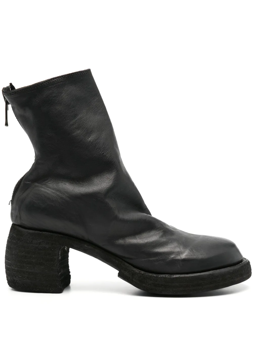 Guidi 70mm leather biker ankle boots - Nero