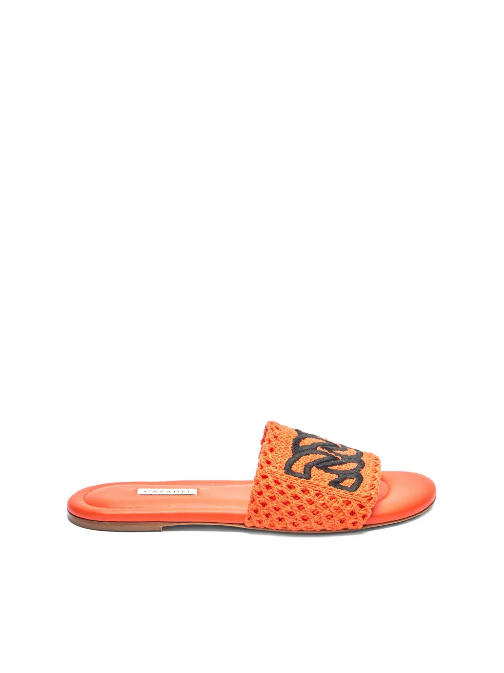 Casadei crochet-embellished flat sandals - Arancione