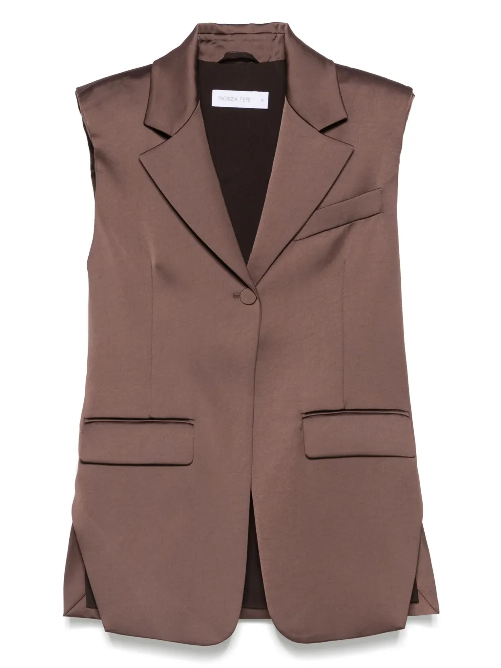 Patrizia Pepe satin waistcoat - Marrone