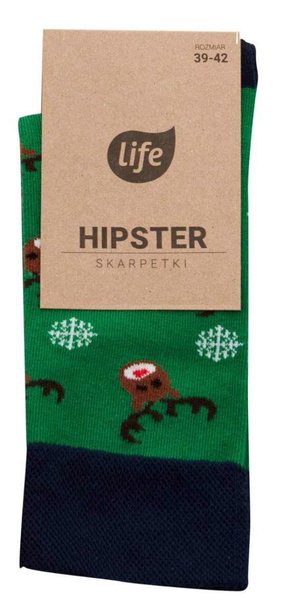 Life Calzini Hipster fantasia Renna verde taglia 35-38