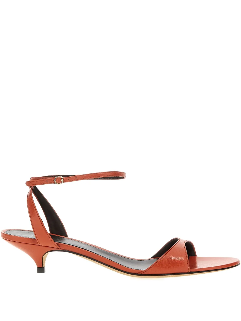 The Row kitten-heel leather sandals - Marrone