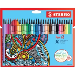 Pennarelli Stabilo Pen 68 tratto 1 mm scatola in cartone 30 colori as