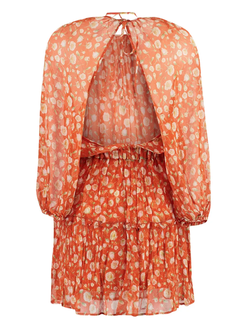 ZAMATTIO floral-print tiered dress - Arancione
