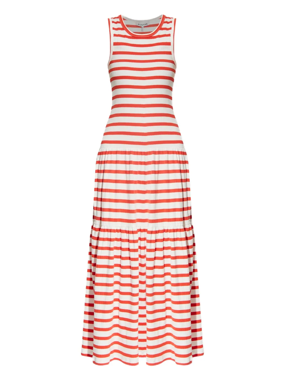 MUNTHE striped tiered dress - Rosso