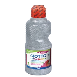 Tempera pronta Giotto glitter in flacone 250 ml argento glitter