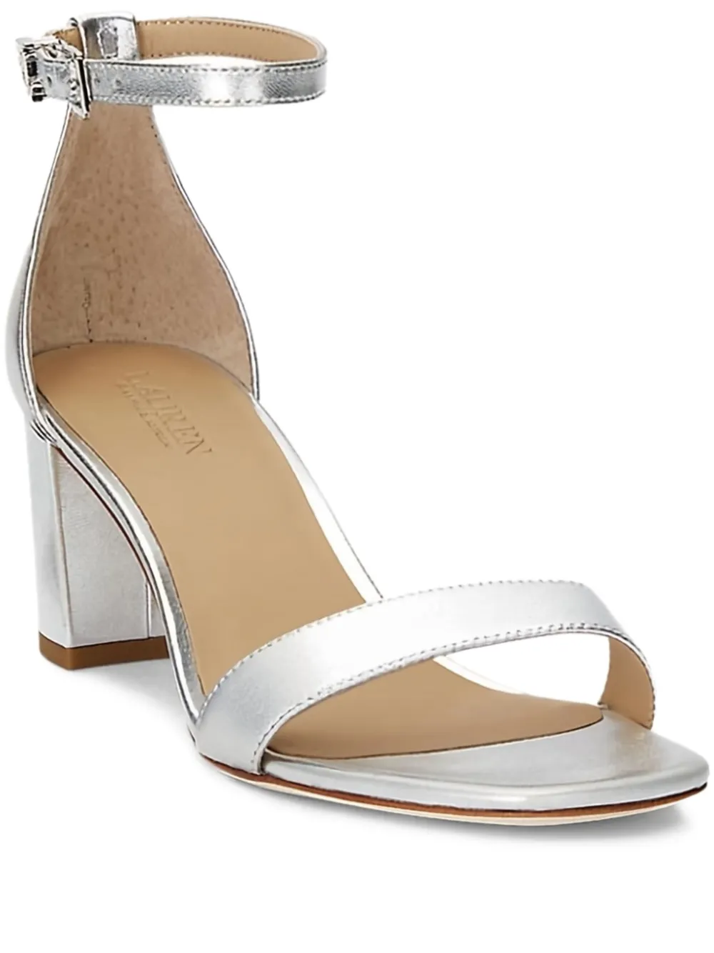 Lauren Ralph Lauren metallic ankle-strap sandals - Argento